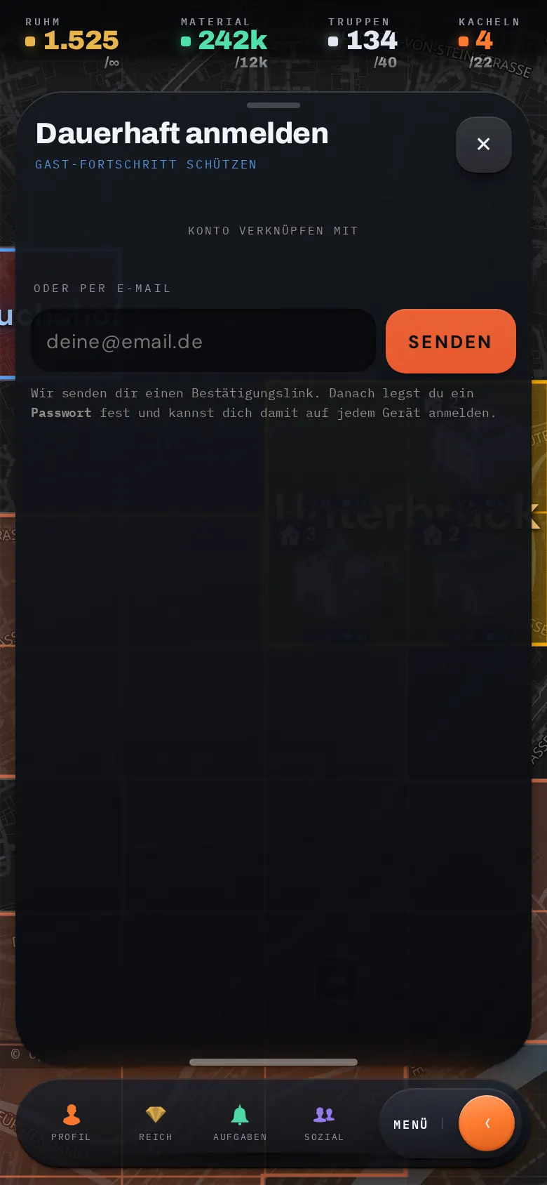 Gast-Konto dauerhaft sichern