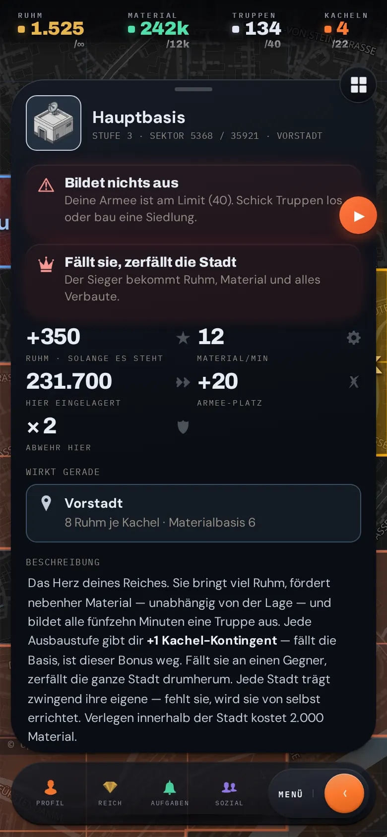 Das Fenster deiner Hauptbasis